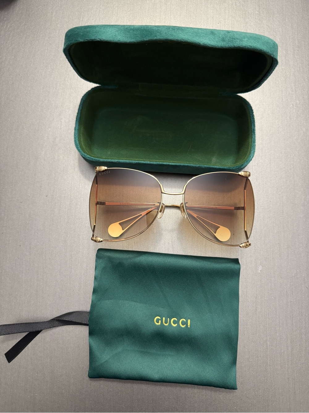 Gucci Gold Frame Brown Gradient sunglasses